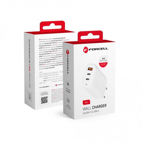 Forcell gan 65w wandladegerät mit 2x usb typ-c