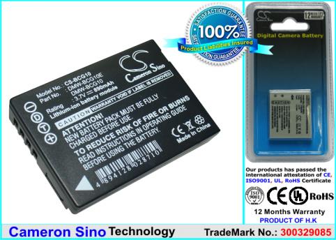 Batterie camescope appareil photo panasonic lumix dmc zs5k 
