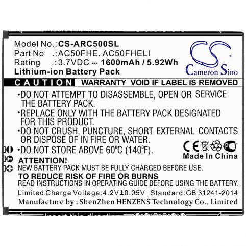Akkus und ersatzakkus  archos ac50fhe 50f helium lite